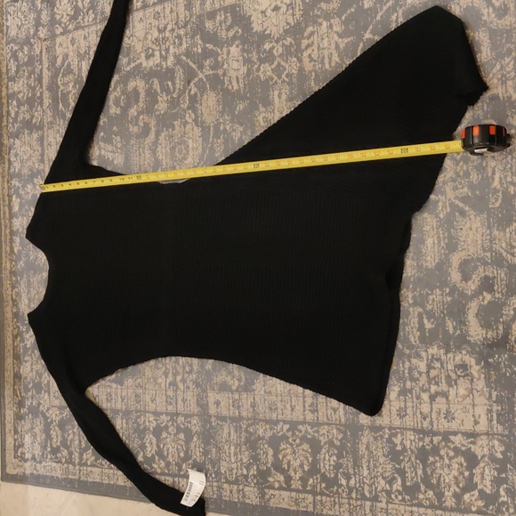 New!Love Token Black Asymmetrical Knit Sweater Dress Long Sleeves Sz Med - Picture 11 of 13